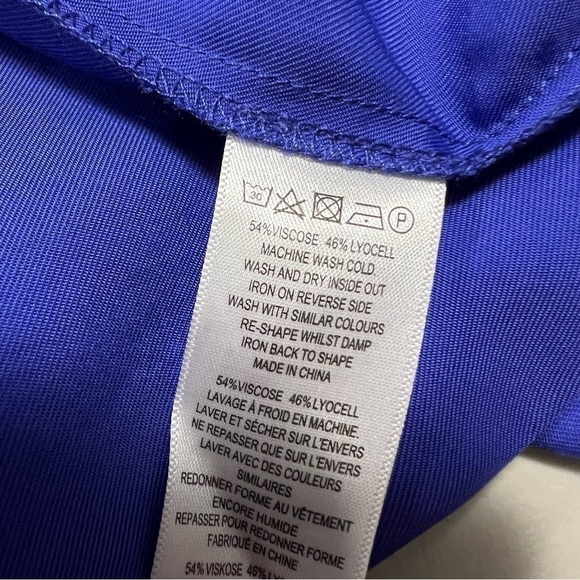 🆕 FRENCH CONNECTION Gabina Wrap Draped Sarong Midi Skirt in Clement Blue - Picture 5 of 9
